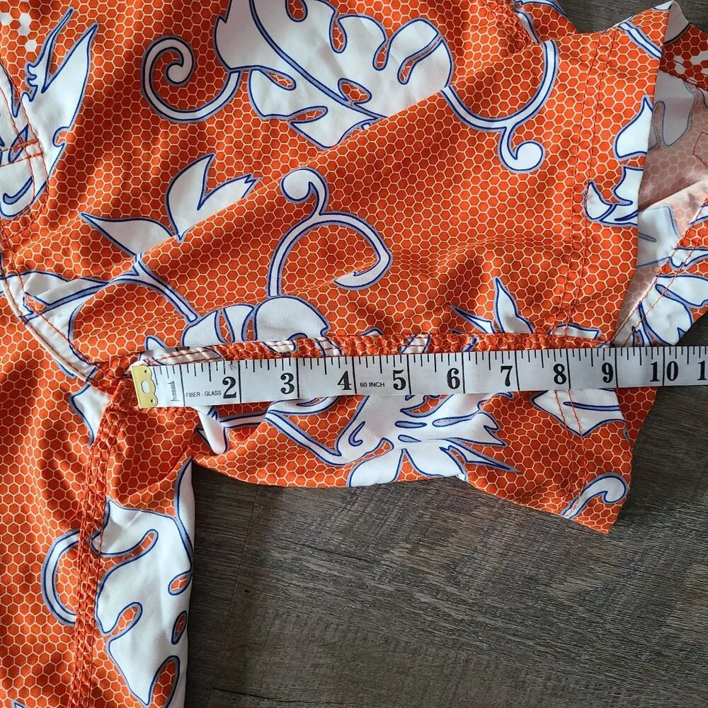Billabong Y2K US Men's Size 33 Orange Hibiscus Aloha Board Shorts 9